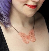 Image of Pale Pink Butterfly Necklace