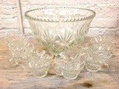 Image of Vintage Punch Bowl with 12 cups