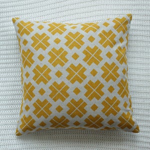 Image of Saffron Yellow Danish Patterned Cushion
