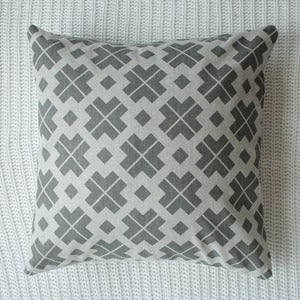 Image of Grey Danish Patterned Cushion