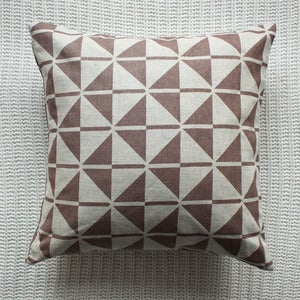 Image of Beige Faroese Patterned Cushion