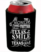 Image of Black "SMILE of a Texas Girl" Koozie