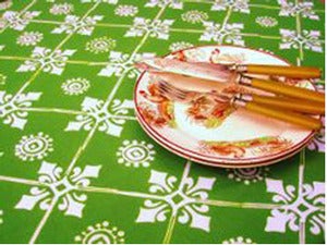 Image of KATHERINE RALLY TABLECLOTH BALIAN KELLY GREEN