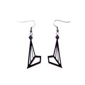 Image of geometric abstraction wings earrings [black]