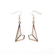 Image of geometric abstraction wings earrings [gold mirror]