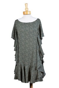 Image of The Kimi ( Dark Green with Polka Dots)