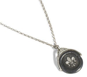 Image of Pivoting Fleur-de-Lis Wax Seal Necklace