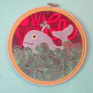 Image of ONE HAPPY WHALE :     wall hanging 