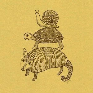 Image of THREE ANIMAL FRIENDS : limited edition screenprint