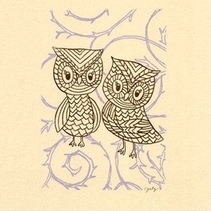 Image of TWO OWLS : limited edition screenprint