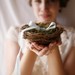Image of love nest - natural ring bearer twig nest with moss