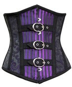 Image of Purple Brocade and Stripe with Buckles Underbust