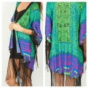 Image of Emerald Green Cardigan with Fringe