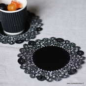 Image of Napperons dentelle en papier noirs par 5