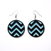 Image of chevron earrings [black/mint]