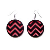 Image of chevron earrings [black/coral]