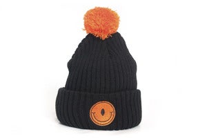Image of Laser Cyclop smile pom pom beanie black/orange