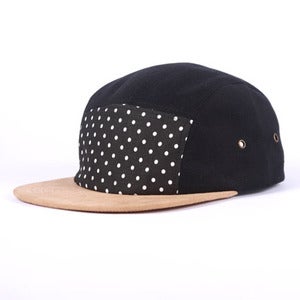Image of XCVB - Polka Dot 5 Panel Cap Black