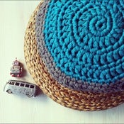 Image of Puff gris/turquesa