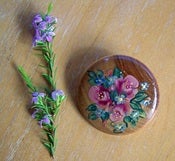 Image of Small Wooden Brooch with Roses
