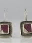 Image of Purple Jade Square Moat Drop Earrings