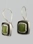 Image of Olive Jade Square Moat Drop Earrings