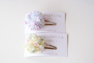 Image of NOUVEAU* Barrette pompon Tulle et Liberty of London(clip)