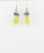 Image of Olive Jade Bead Drop Earrings