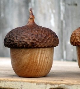 Image of Acorn Button Box - Keepsake Box - Small Treasure Box