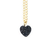 Image of Black Heart Crystal Necklace