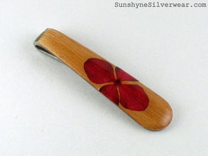 Image of Spoon Handle pendant: Brown with Red Hydrangea