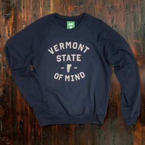 Image of Vermont State of Mind Crewneck - Navy