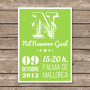 Image of Lámina Personalizable Recuerdo de Nacimiento / Personalized Name Birth Keepsake Poster