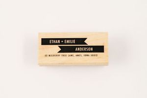 Image of CUSTOM BANNER ADDRESS STAMP