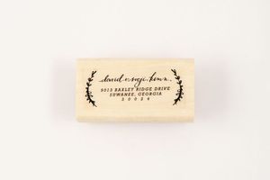 Image of CUSTOM WREATH CALLIGRAPHY ADDRESS STAMP