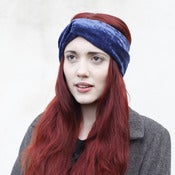 Image of Velvet Turban Headband - Navy