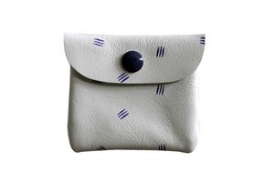 Image of Change Purse- White Leather with Purple Claws