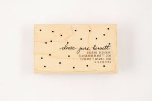 Image of CUSTOM DOTTY CALLIGRAPHY BUSINESS CARD STAMP