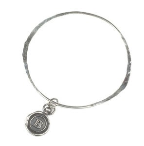 Image of Mini Personalised Oxidised/Polished Wax Seal Bangle (A-Z) 