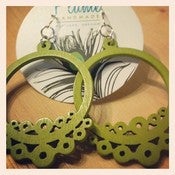 Image of Wood Earrings - Light Olive