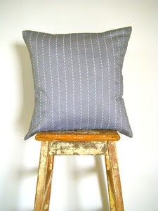 Image of Organic Cotton Cushion Cover - Diamond - Grey and White