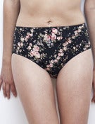 Image of Black Floral high waisted knickers-panties 