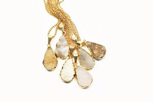 Image of Teardrop Semi- Precious Druzy Pendant