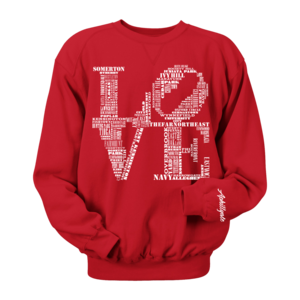 Image of Classic LOVE Crewneck (Red/White)