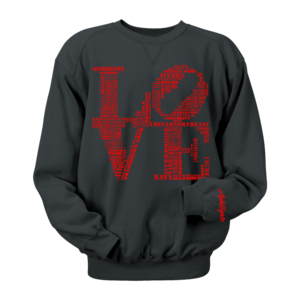 Image of Classic LOVE Crewneck (Black/Red)