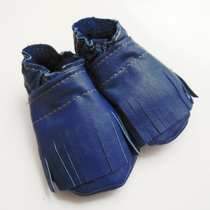 Image of Blue Fringe Baby Booties
