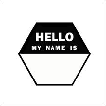 Image of hello hexagon stamp