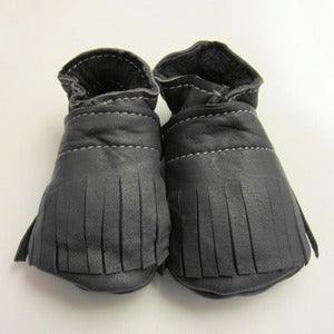 Image of Charcoal Fringe Baby Booties