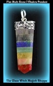 Image of Flat Multi Stone 7 Chakra Pendent