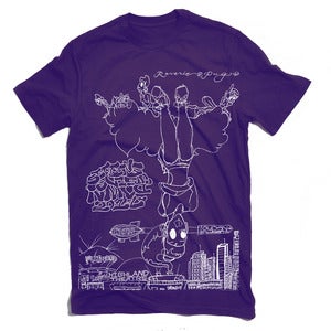 Image of Sitting Upside Down T Shirt (Purple)